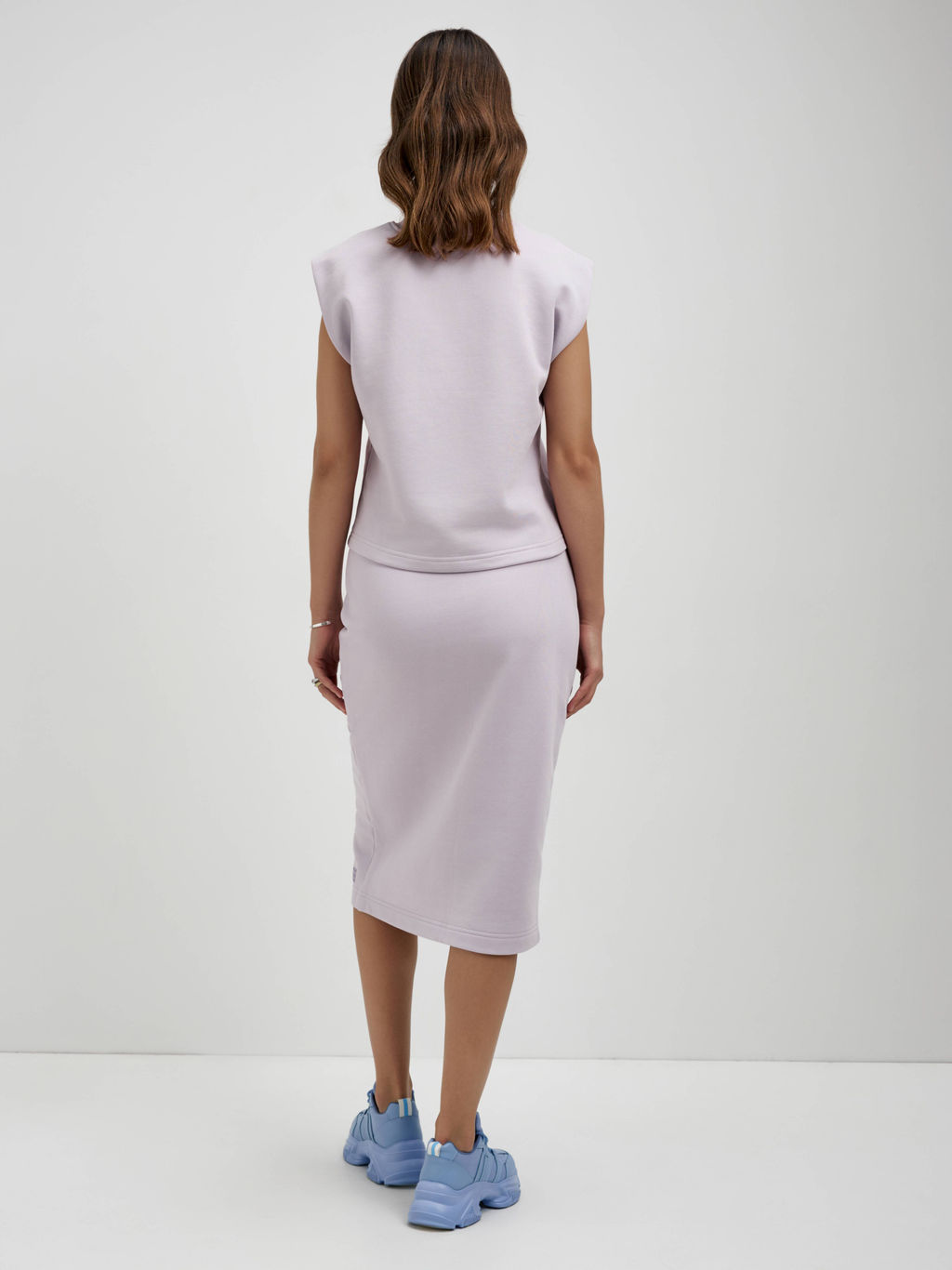 CONTE Юбка прямого кроя из футера с разрезом LU 2592 lavender - Conte elegant фото 8