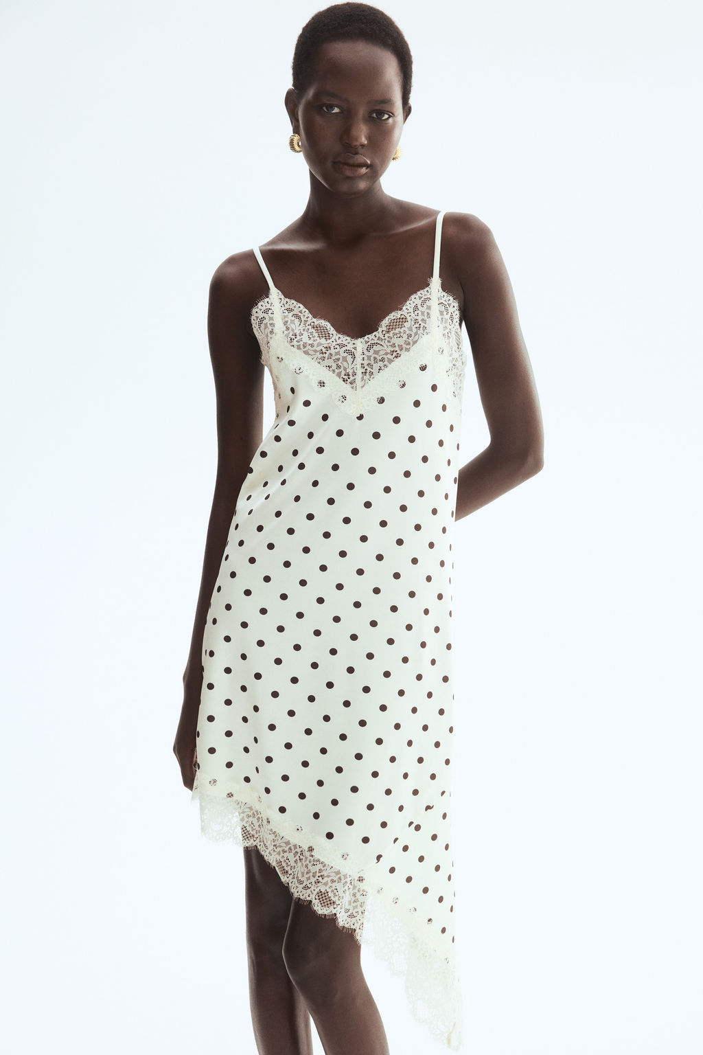 Vestido lencero con ribetes de encaje - H&m фото 2