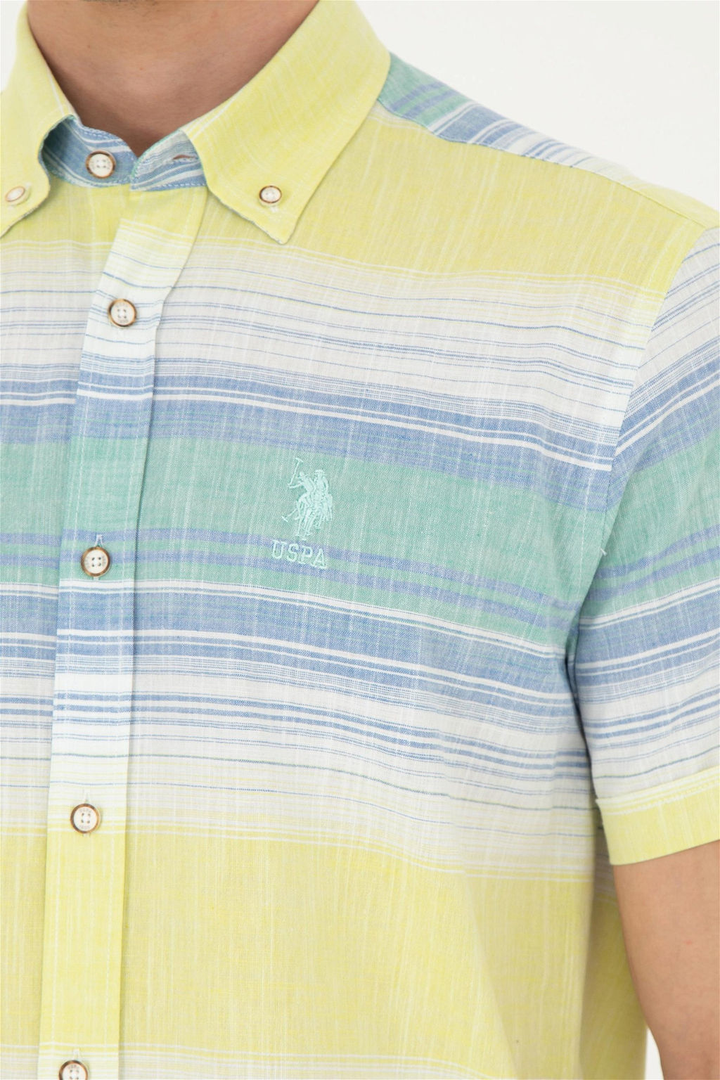 Мужская неоново-желтая рубашка с коротким рукавом - U.s. polo assn фото 7
