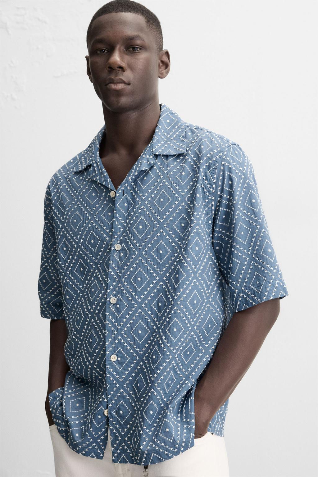 CONTRAST EMBROIDERY SHIRT - Zara фото 7