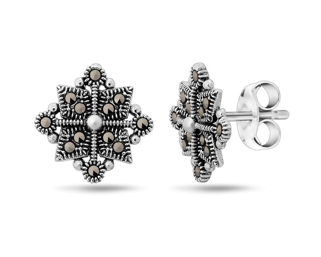 Серьги, марказит, SL-LNJ324