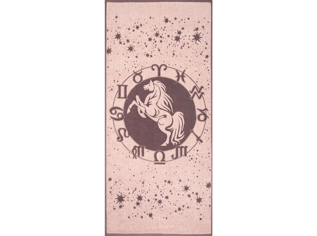 Полотенце махровое 6с102.411ж1 Зодиак-лошадь(т.с.мальв1) 67х150см