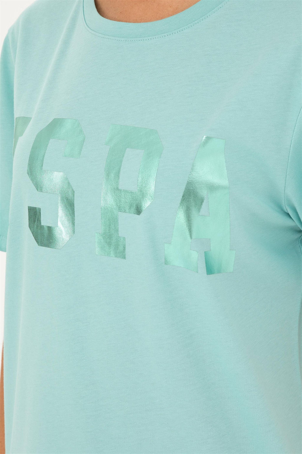 U. S. Polo Assn / Женская базовая футболка с круглым вырезом зеленого цвета - U.s. polo assn фото 7