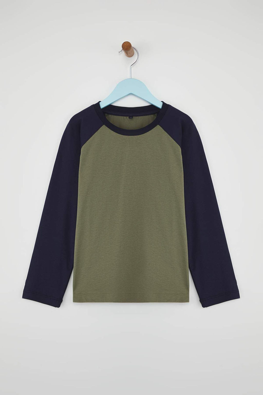 Lacivert-Yesil-Ekru 3lu Erkek Cocuk 100% Pamuk Duz Regular Orme T-Shirt TKDAW26TS00002 - Trendyolmilla фото 6