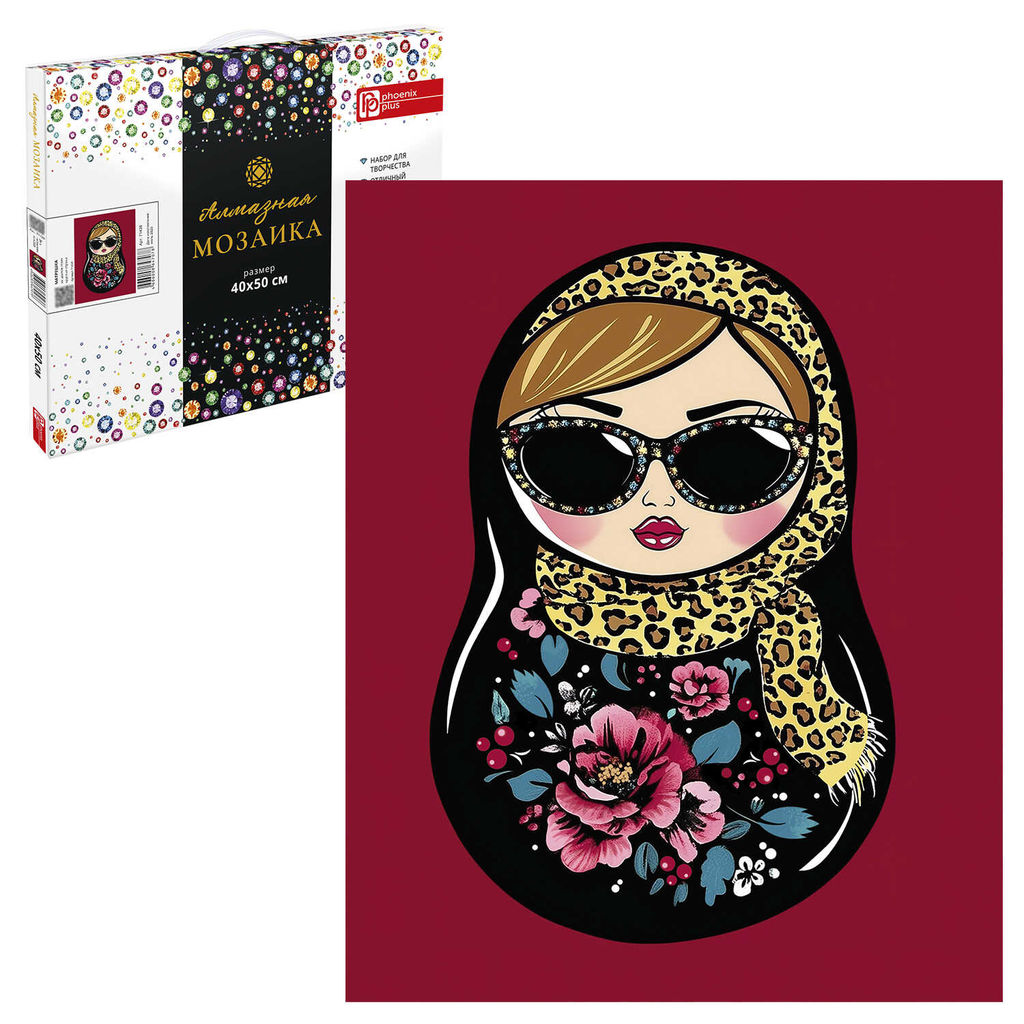 Алмазная мозаика (набор для творчества) арт. 71428 / 16 МАТРЕШКА, размер: 40*50 см, (12 цветов стра