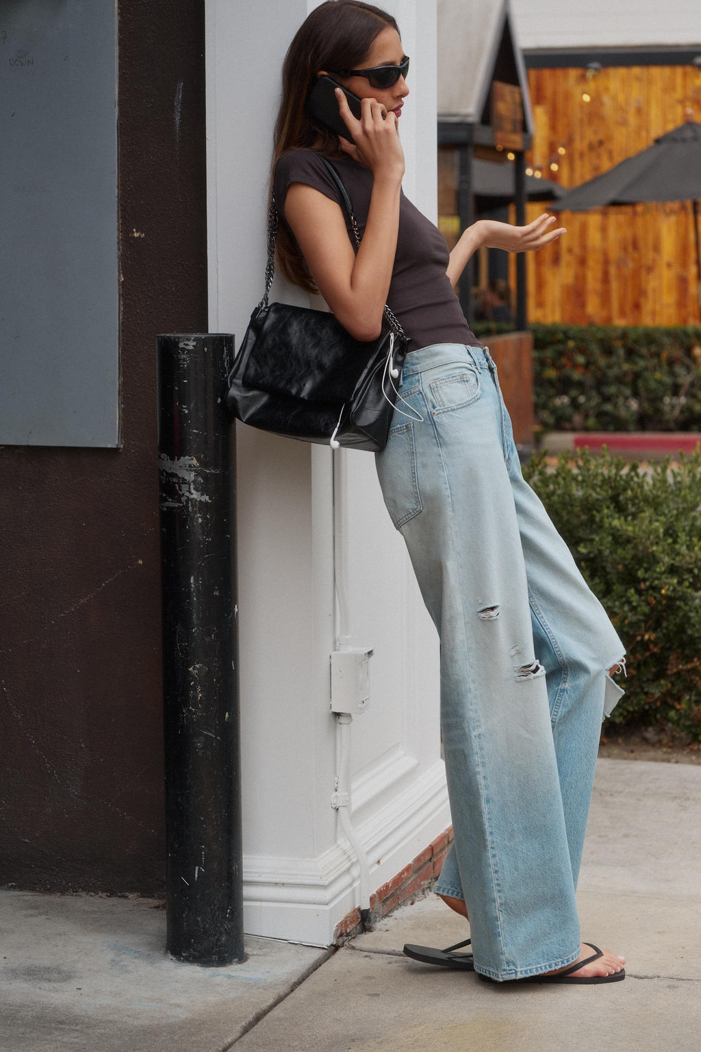 JEANS TRF EXTRA WIDE LEG TIRO ALTO / Azul claro - Zara фото 3