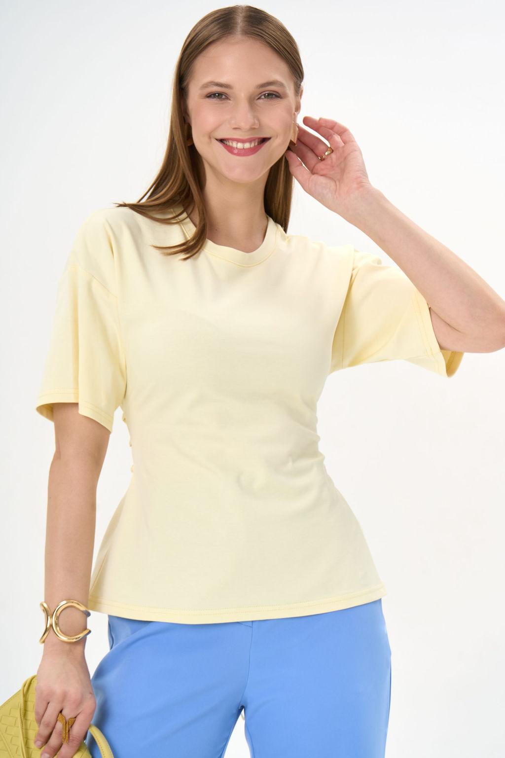 Футболка с завязками Николь (жёлтый) - Эльза фото 18