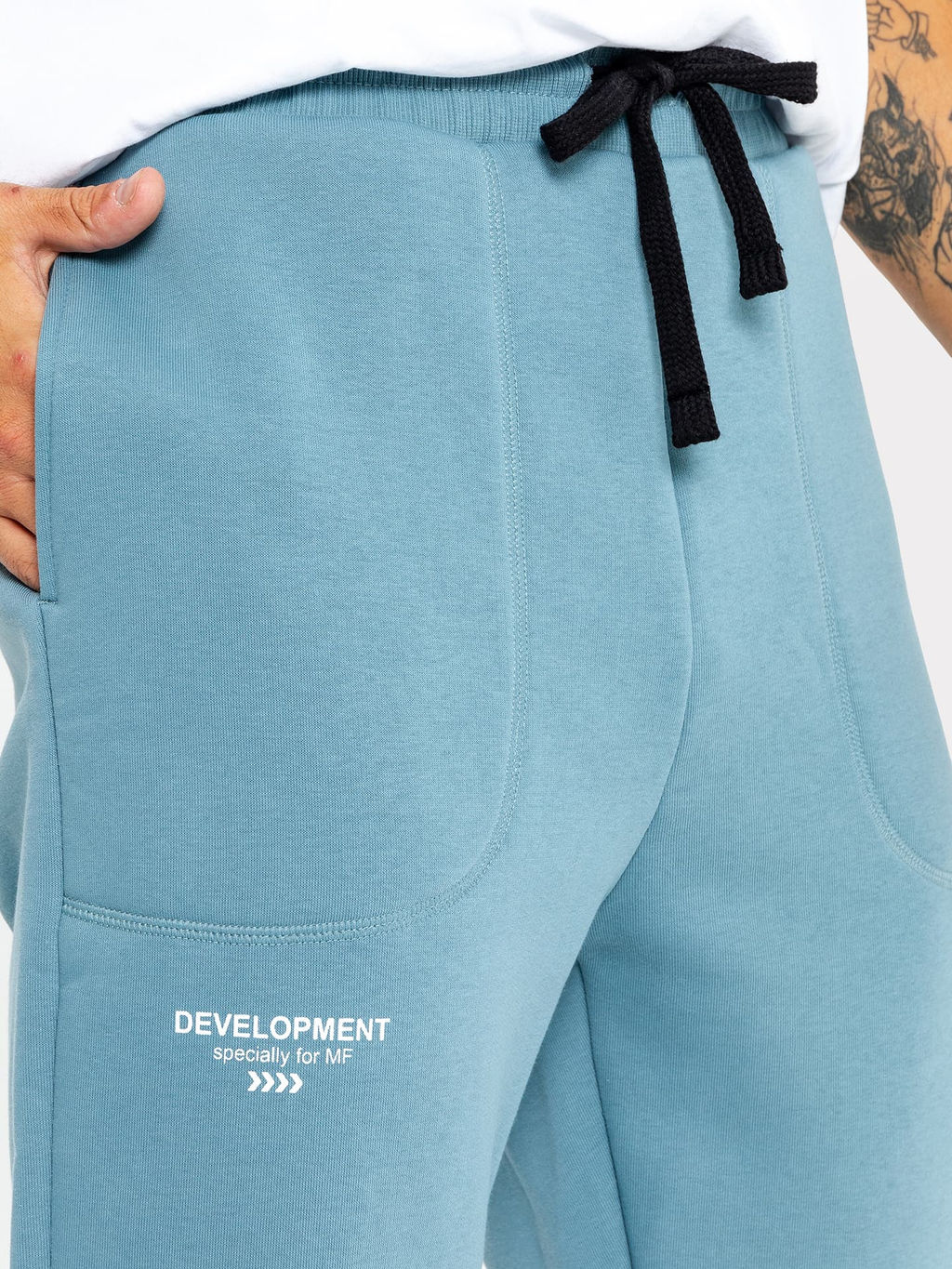 Брюки мужские в сине-сером оттенке сине -серый +печать 181226