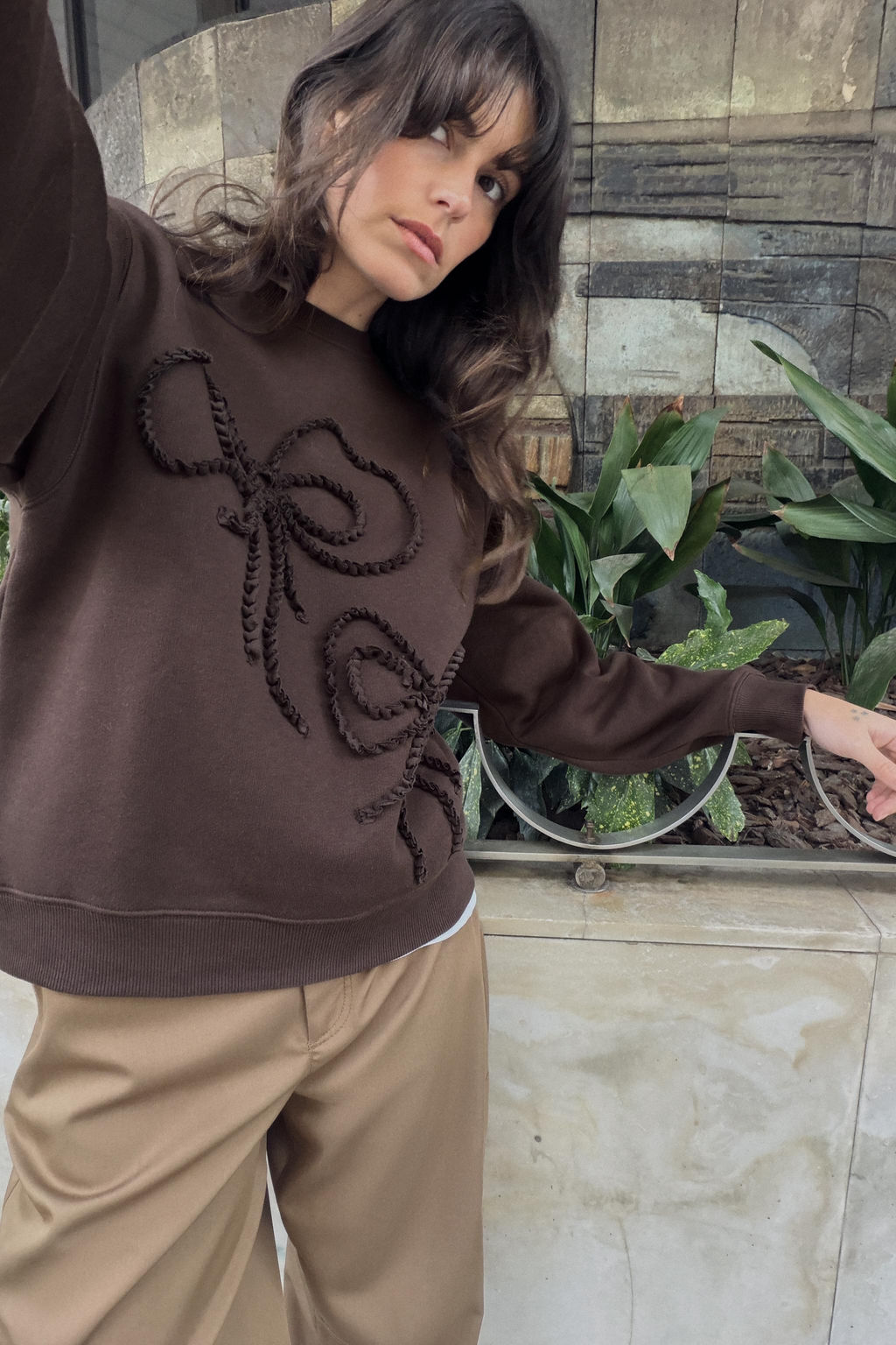 EMBOSSED BOW SWEATSHIRT - Zara фото 9