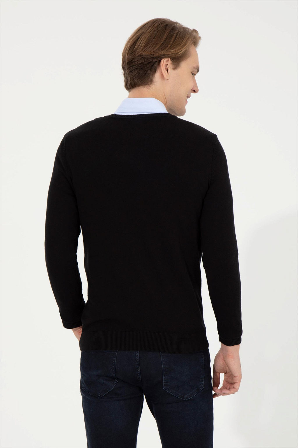 Мужской черный трикотажный свитер Basic - U.s. polo assn фото 11