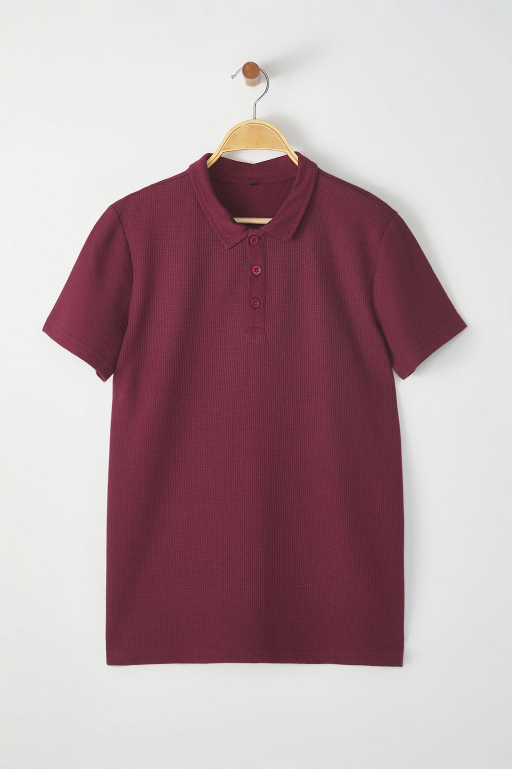 TRENDYOL MAN Siyah Slim/Dar Kesim Dokulu Dugmeli %100 Pamuklu Polo Yaka T-shirt TMNSS20PO0002 - Trendyolmilla фото 6