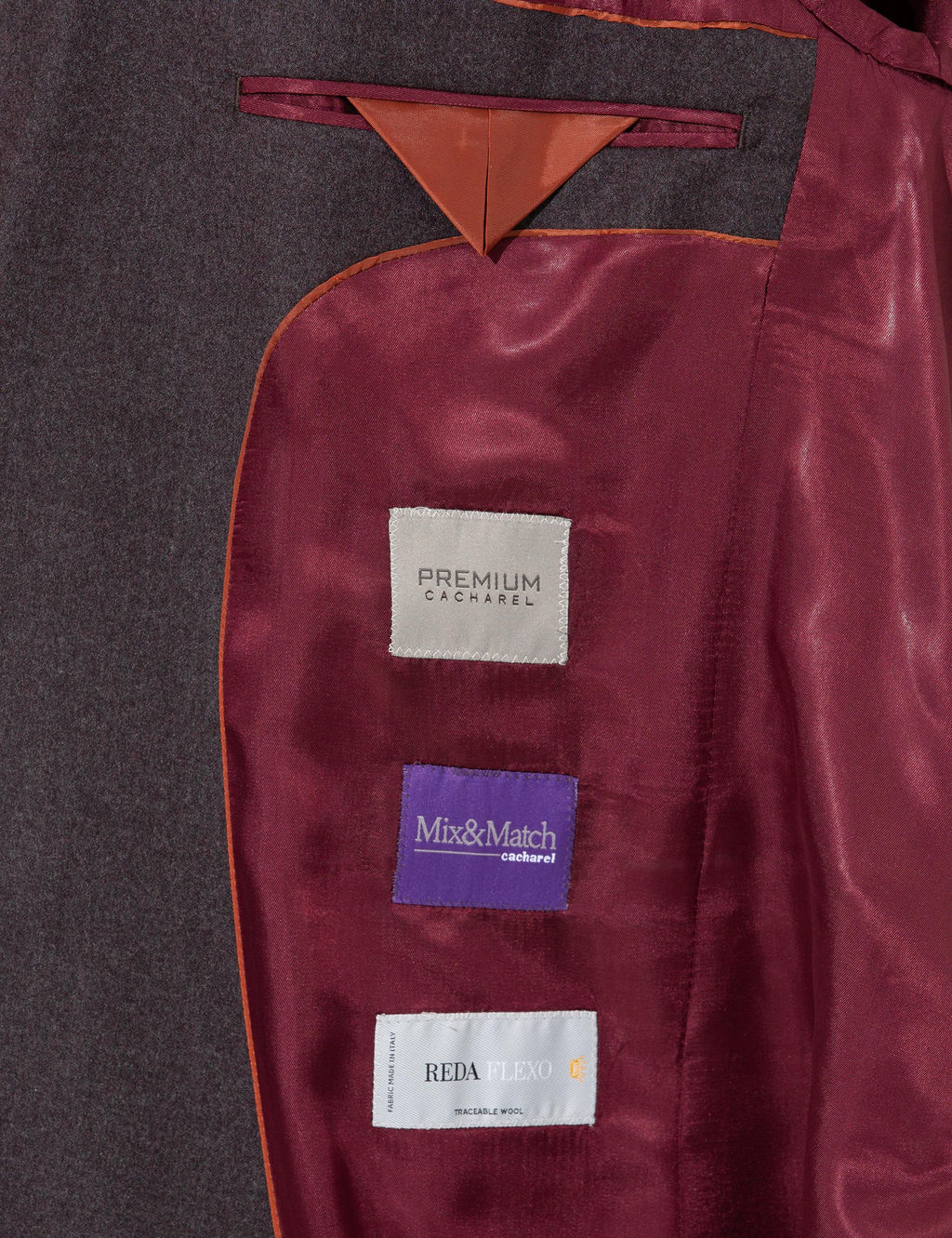 Бордово-красный приталенный пиджак - Cacharel фото 9