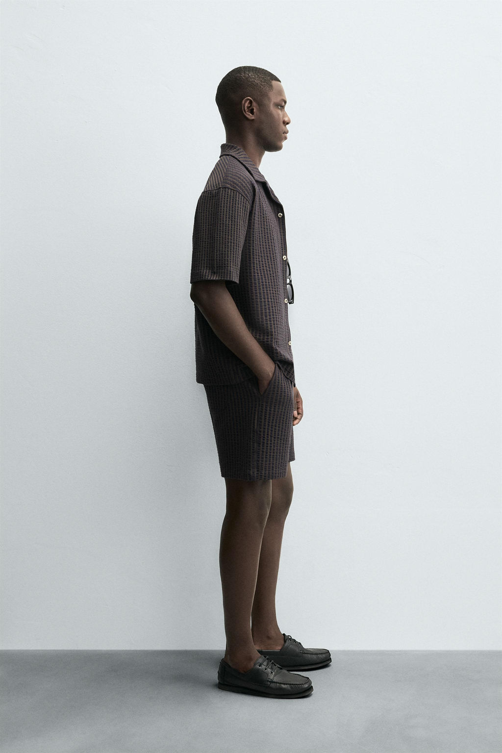 SEERSUCKER STRIPE COMFORT BERMUDA SHORTS - Zara фото 4