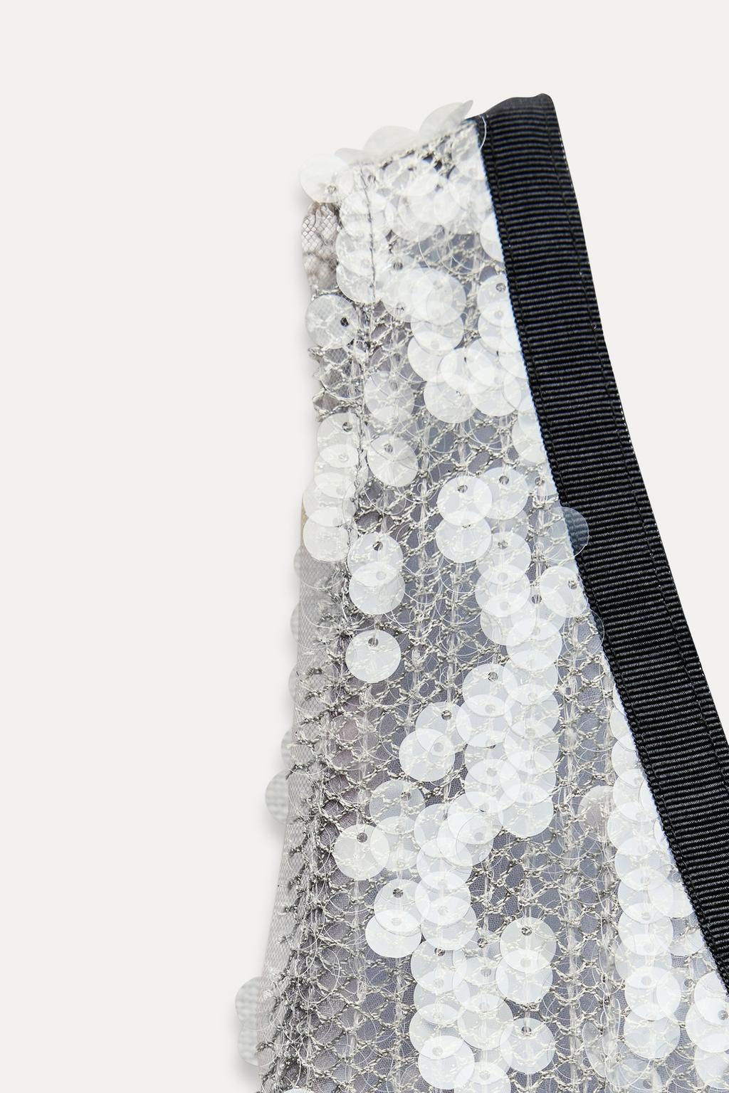 MESH DRESS WITH SEQUINS - Zara фото 6