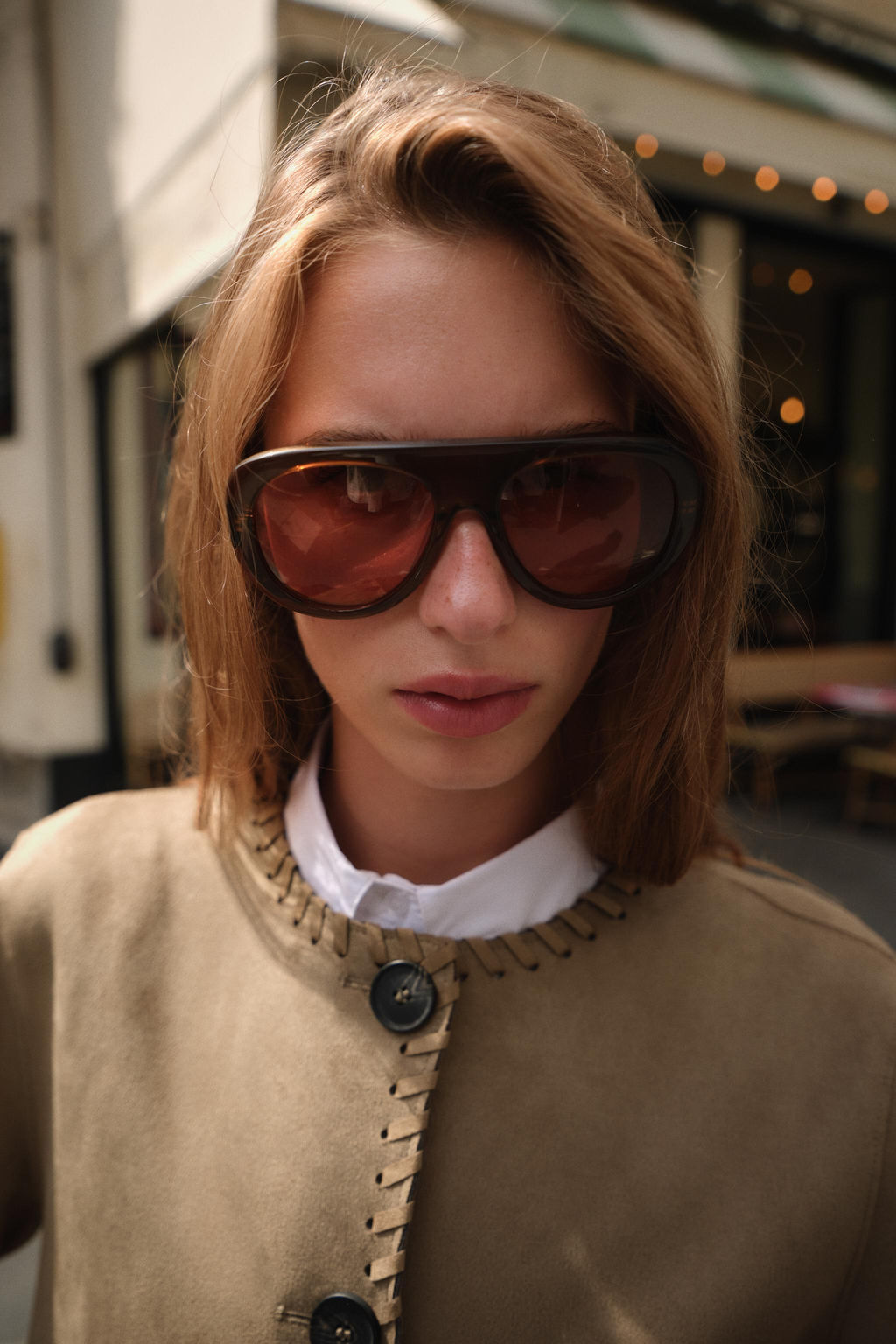 FAUX SUEDE JACKET WITH BRAIDED TRIM - Zara фото 3