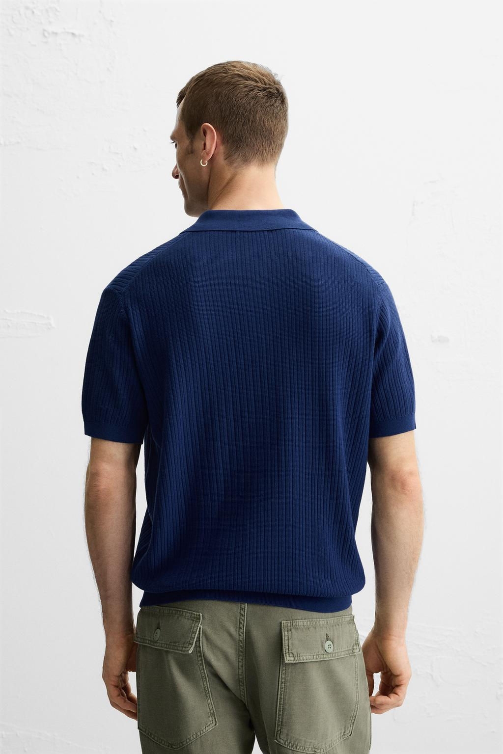 RIBBED KNIT POLO SHIRT - Zara фото 11