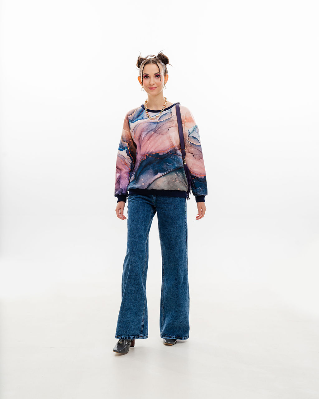 Удлинённый свитшот с принтом SNK001 - Sahar art lab фото 10