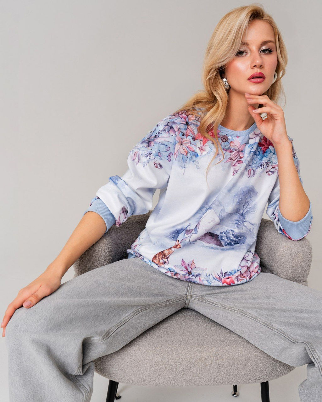 Удлиненный свитшот с принтом SNK002 - Sahar art lab фото 20