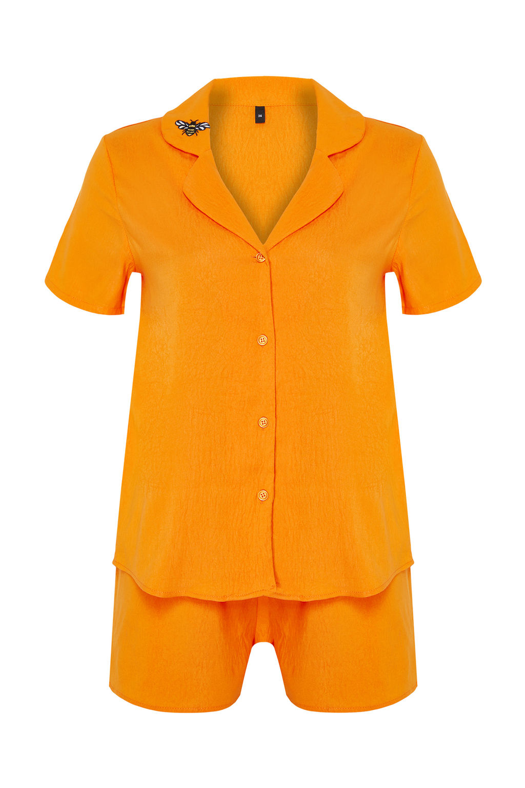 Trendyolmilla Sar? Ar? Nak?sl? Sortlu Dokuma Pijama Tak?m? THMSS24PT00053 фото 7