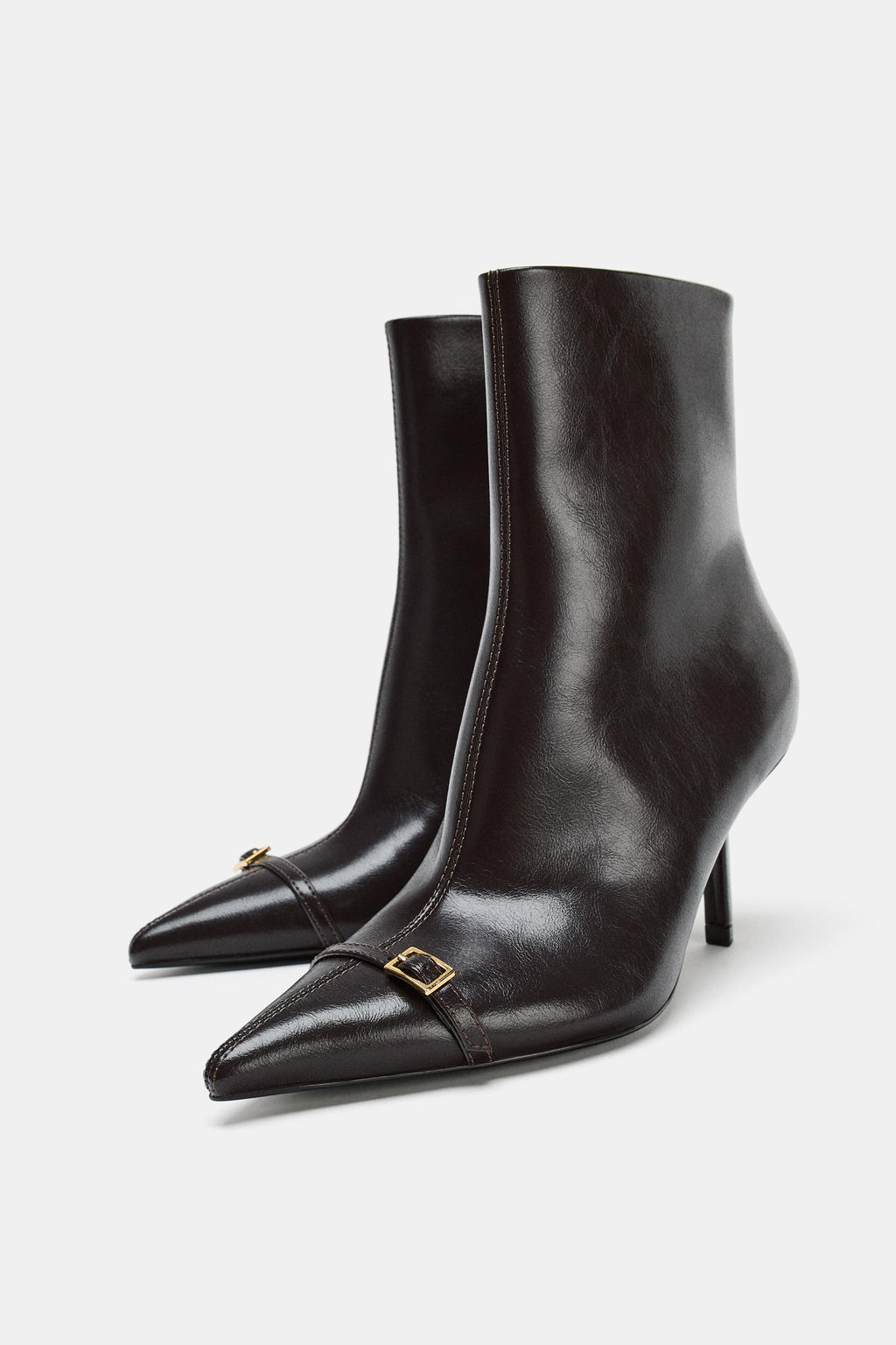 STILETTO HEEL ANKLE BOOTS WITH BUCKLE - Zara фото 12