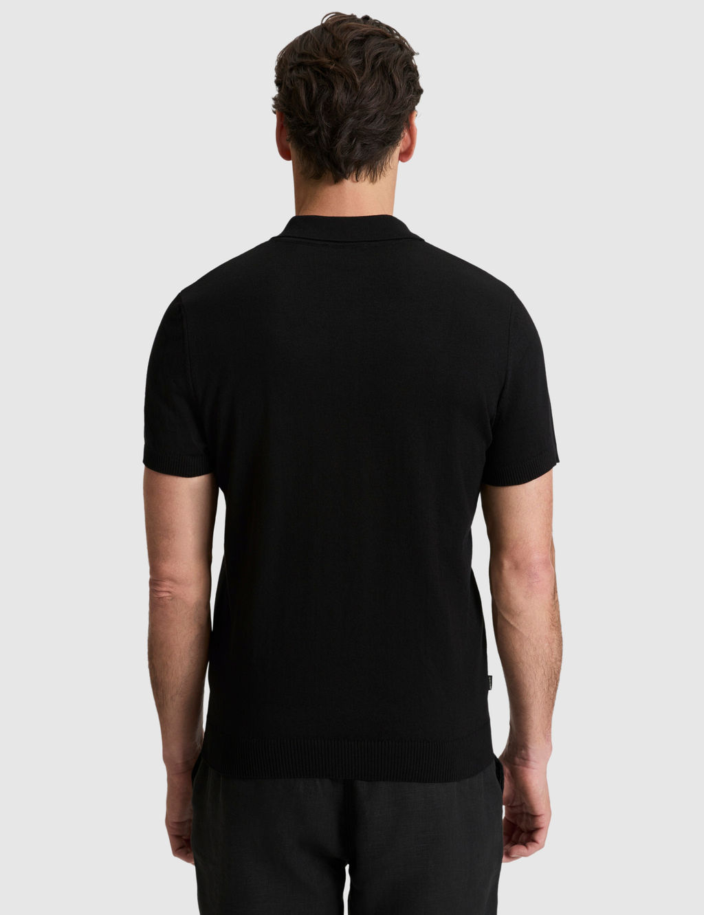 Siyah Slim Fit %100 Pamuk D__meli Polo Yaka Triko Ti__rt