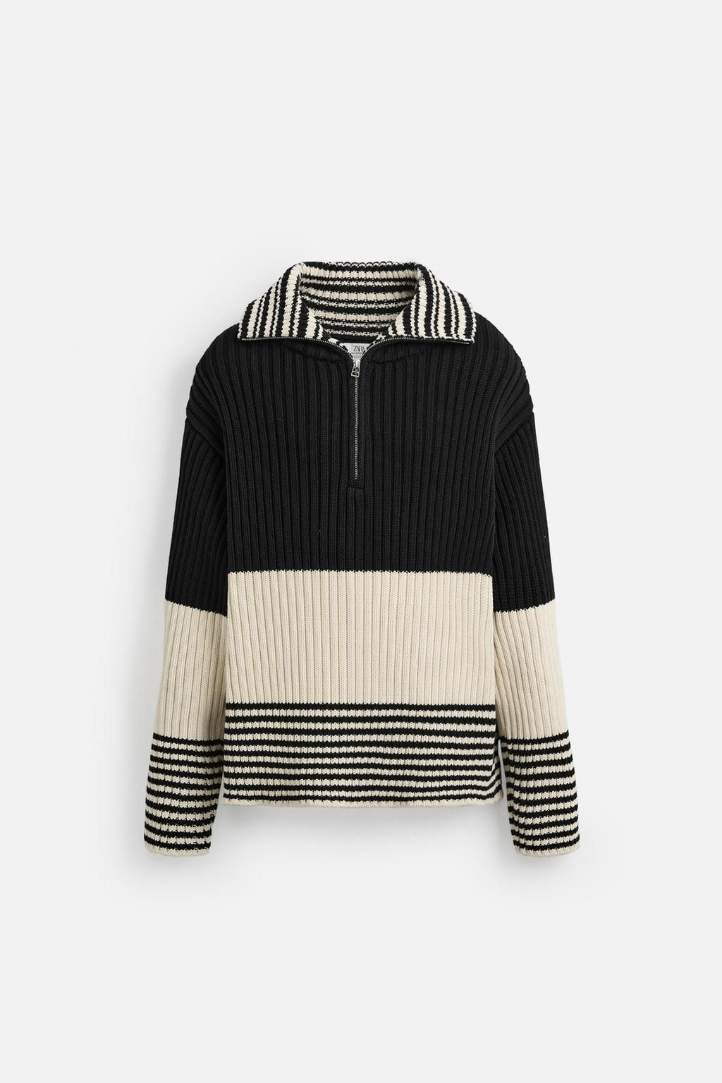 LIMITED EDITION STRIPE ZIP-NECK SWEATER - Zara фото 8