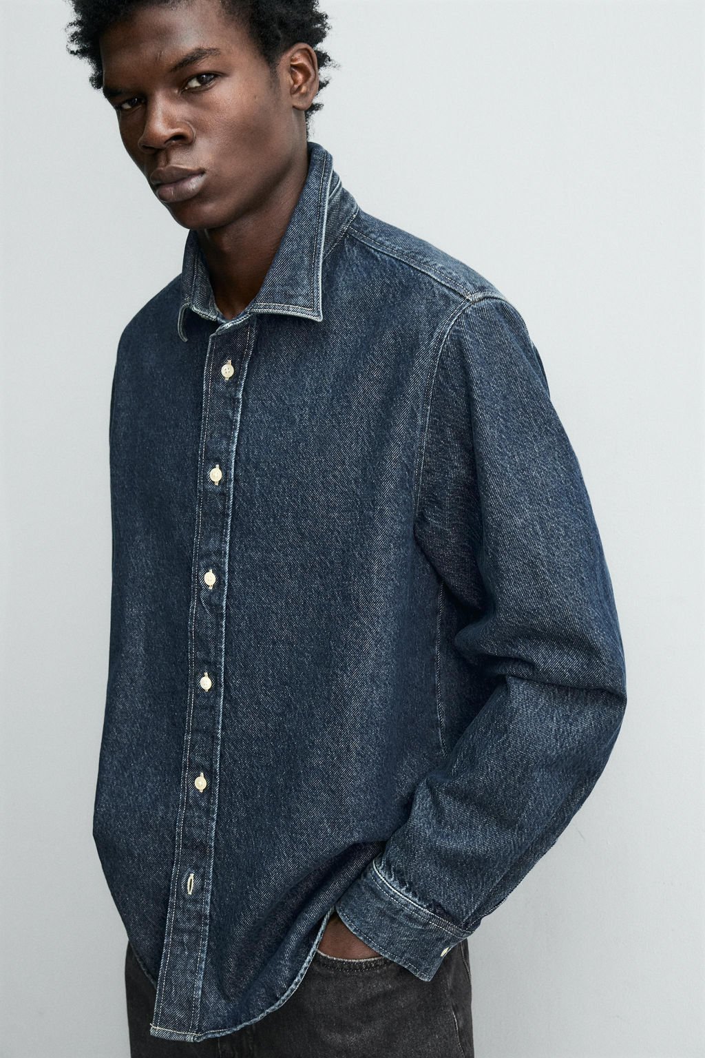 RELAXED FIT DENIM SHIRT - Zara фото 7
