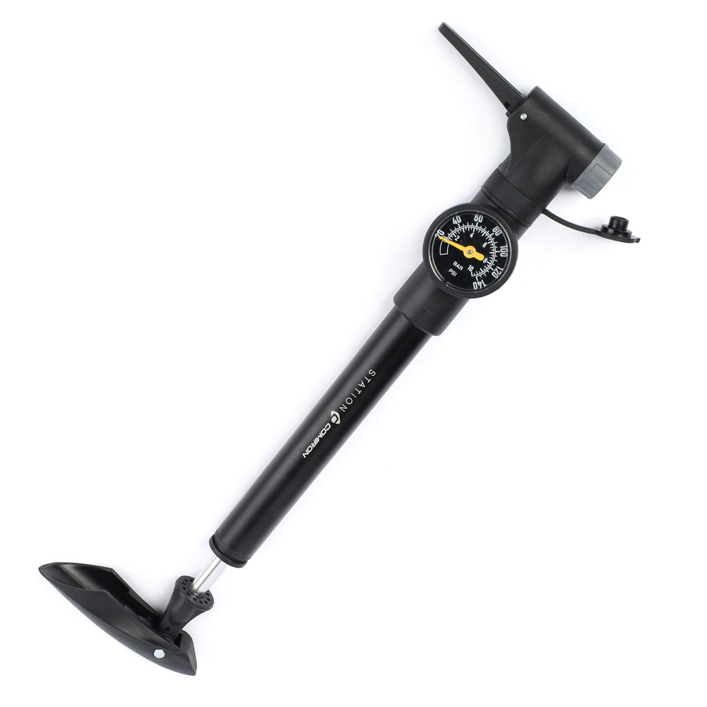 Велонасос COMIRON STATION с манометром, алюминиевый цилиндр, ручка литой пластик, Presta-Schrader, 8,6 бар. /уп 50 - Галеонтрейд фото 9