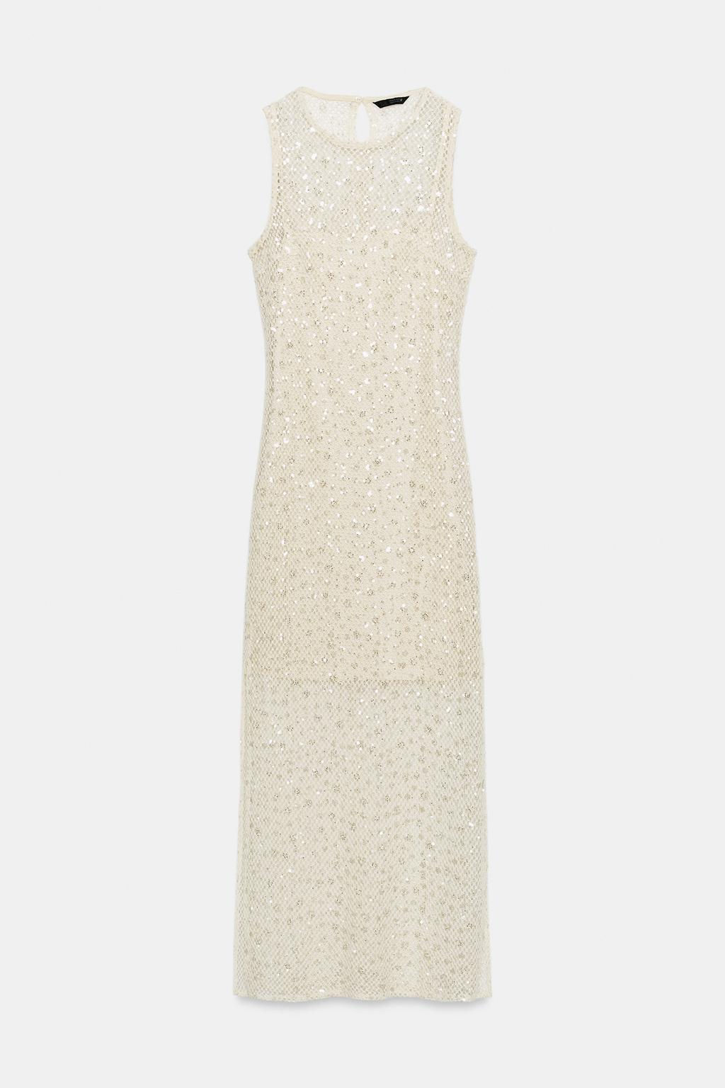 VESTIDO MIDI LENTEJUELAS / Crudo - Zara фото 16