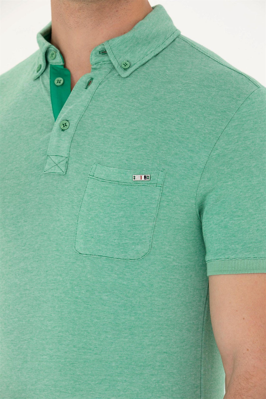 U. S. Polo Assn Мужская зеленая футболка с воротником-поло - U.s. polo assn фото 8