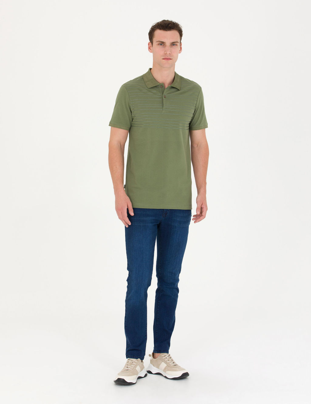 Haki Slim Fit Polo Yaka Ti__rt
