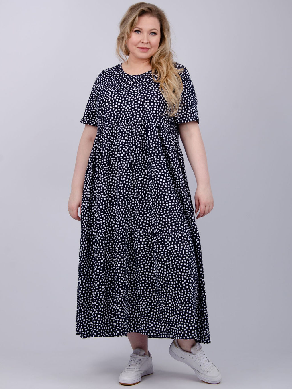 Платье "Диона" горох, трикотаж (М)