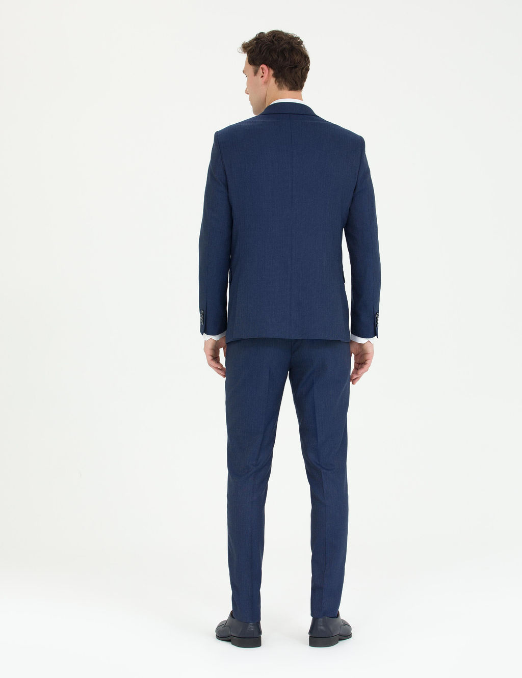 A__k Lacivert Ekstra Slim Fit Tak_m Elbise