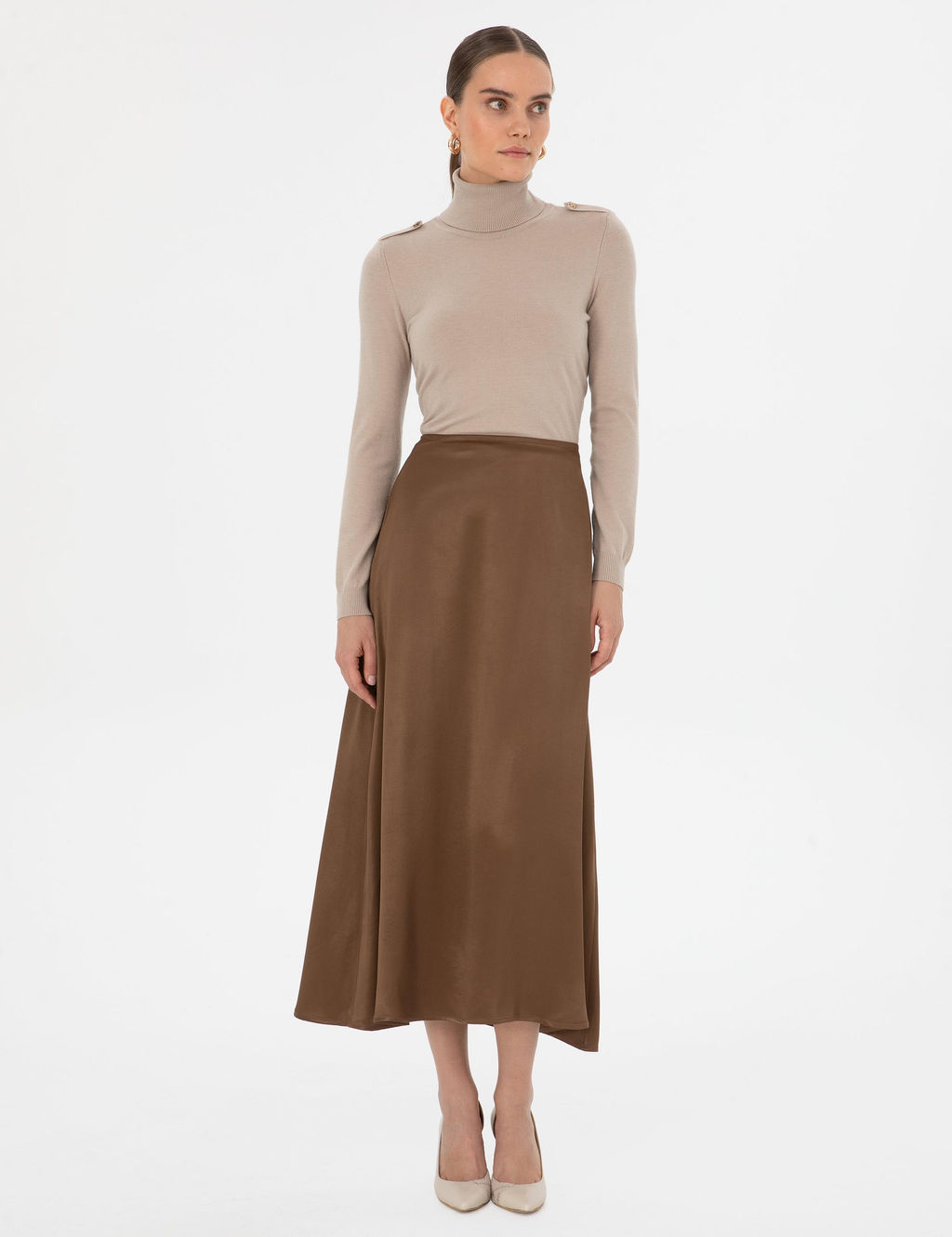 Koyu Kahverengi A Kesim Dokuma Etek - Pierre cardin фото 3