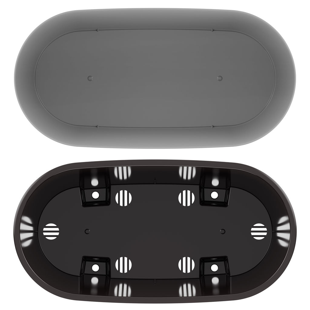 Горшок цветочный "Лея" 4л овальный двойной (с автополивом) (серый) М8591