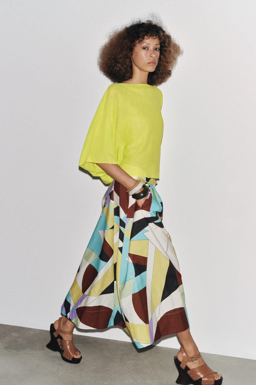 ZW COLLECTION PRINTED MIDI SKIRT - Zara фото 5