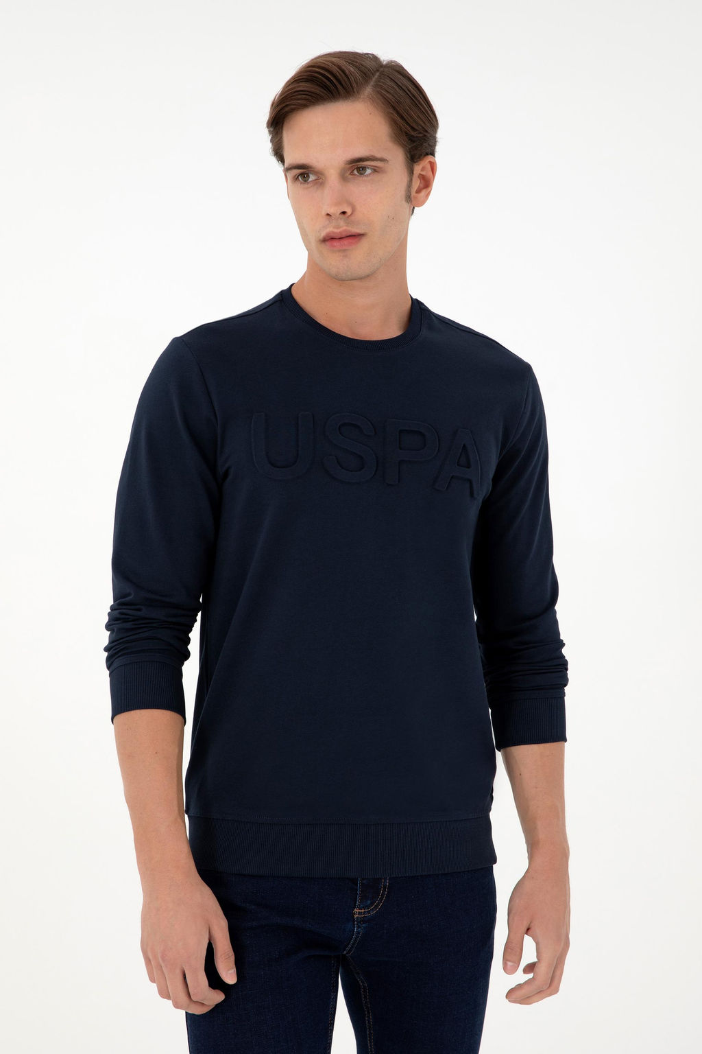 Мужской темно-синий базовый свитшот - U.s. polo assn фото 3