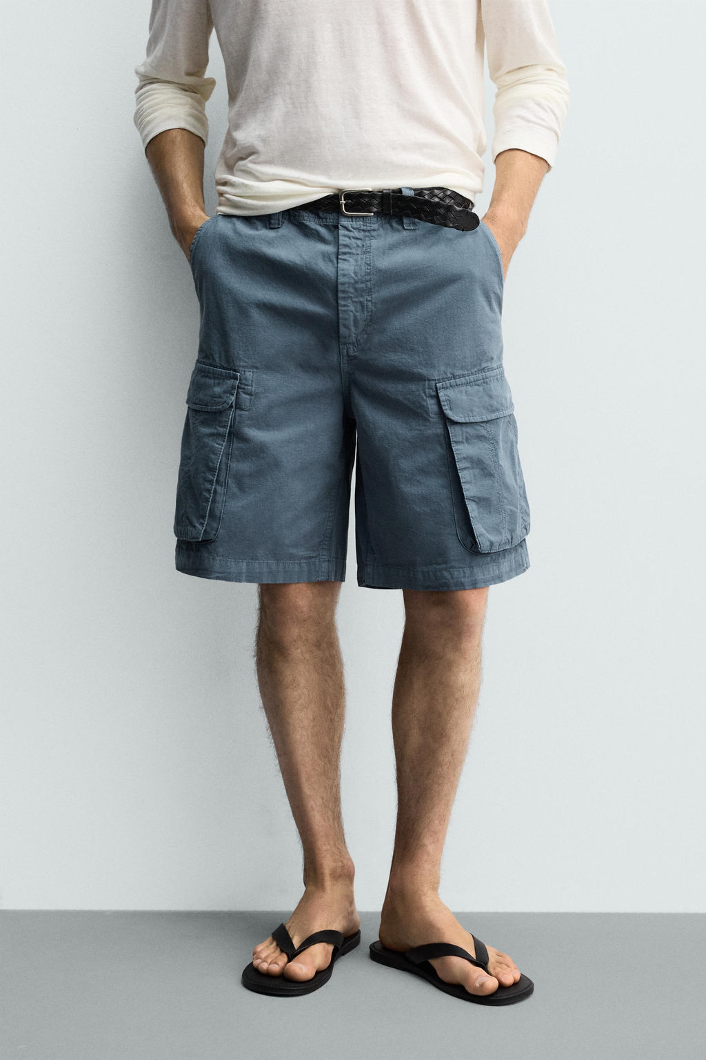 BERMUDA CARGO RELAXED FIT / Azul