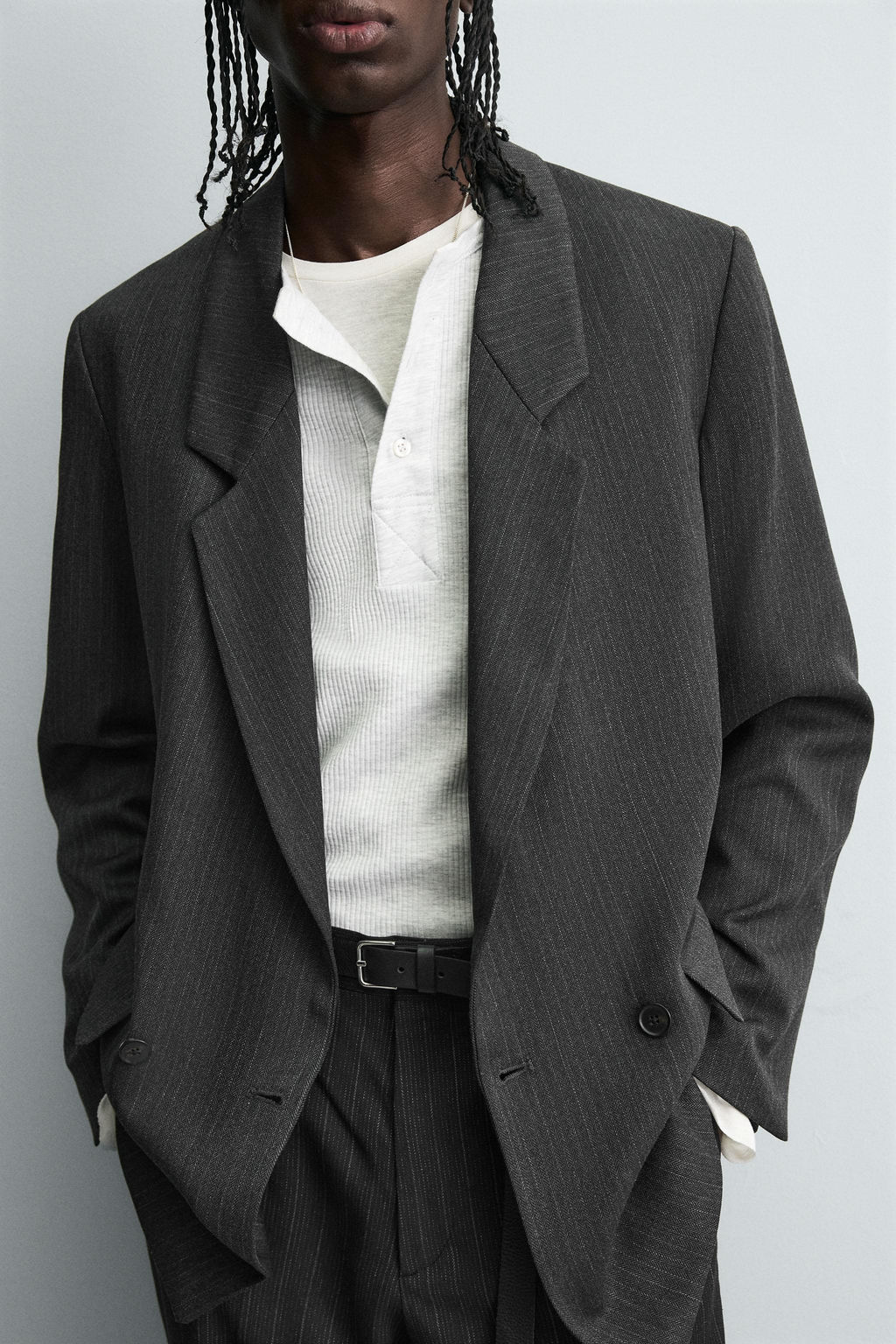 STRIPED DOUBLE-BREASTED BLAZER - Zara фото 6