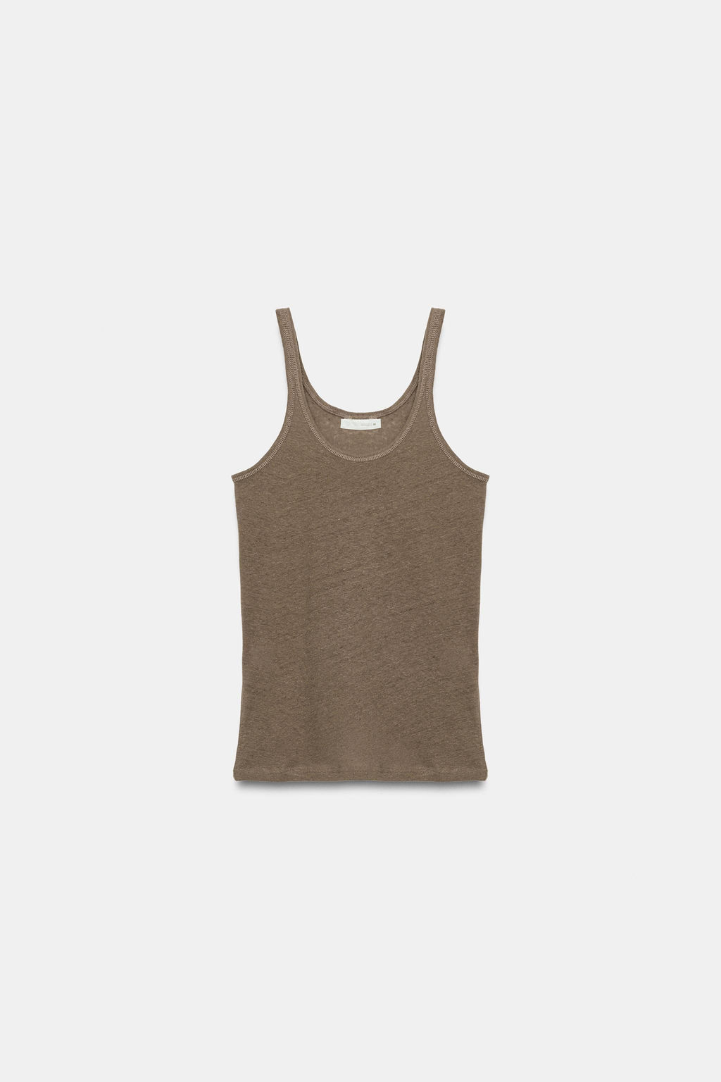 TOP ALGOD?N Y LINO TIRANTES / Marr?n claro - Zara фото 4