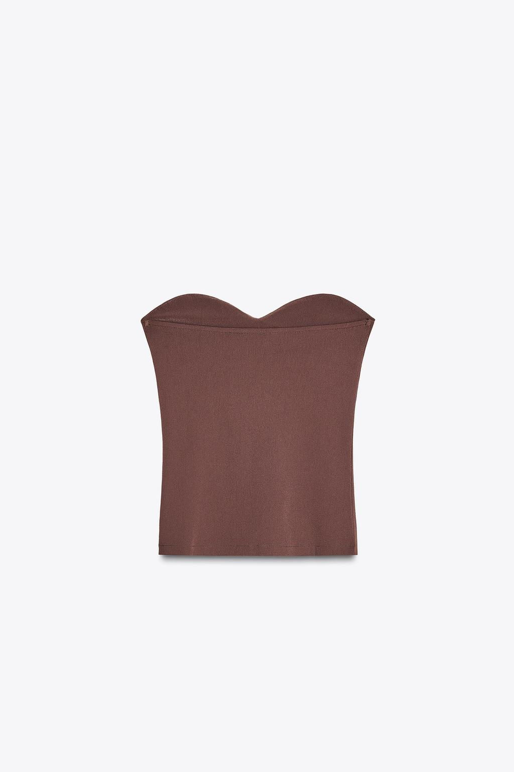 TEXTURED BANDEAU TOP - Zara фото 15