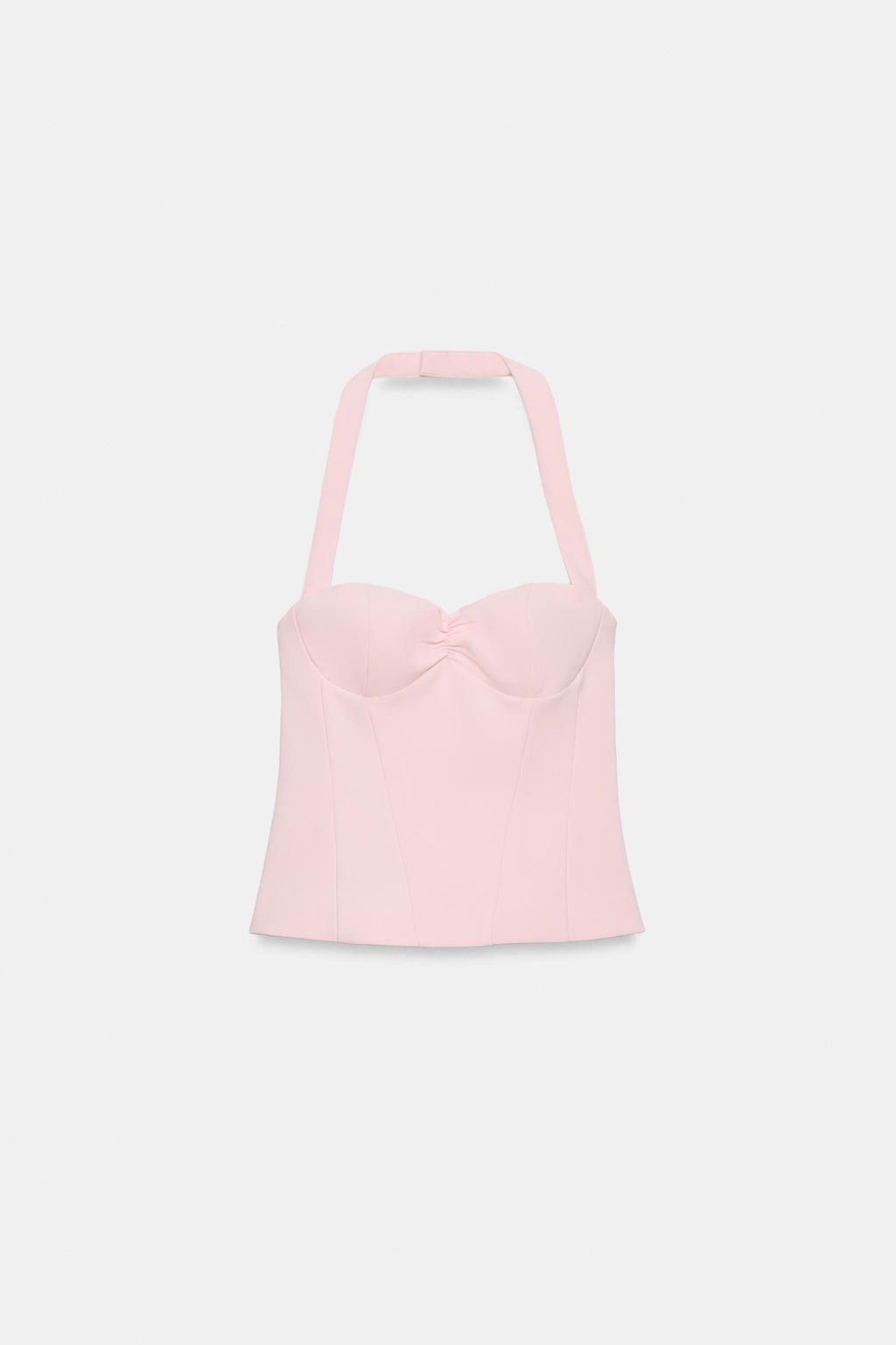 TOP HALTER ESCOTE REDONDO LUNARES / Rosa claro - Zara фото 7