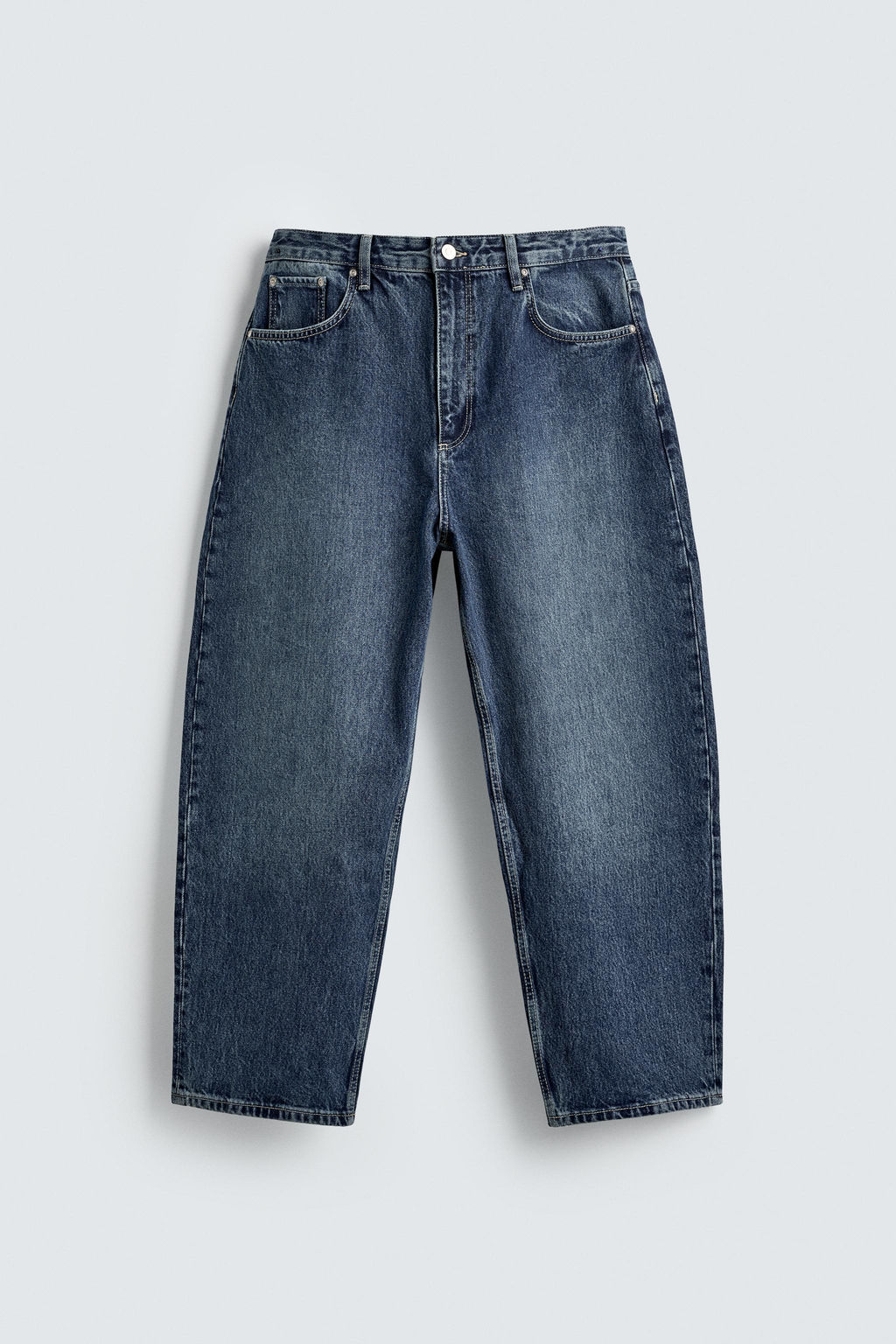 TAPERED WIDE-LEG JEANS - Zara фото 7