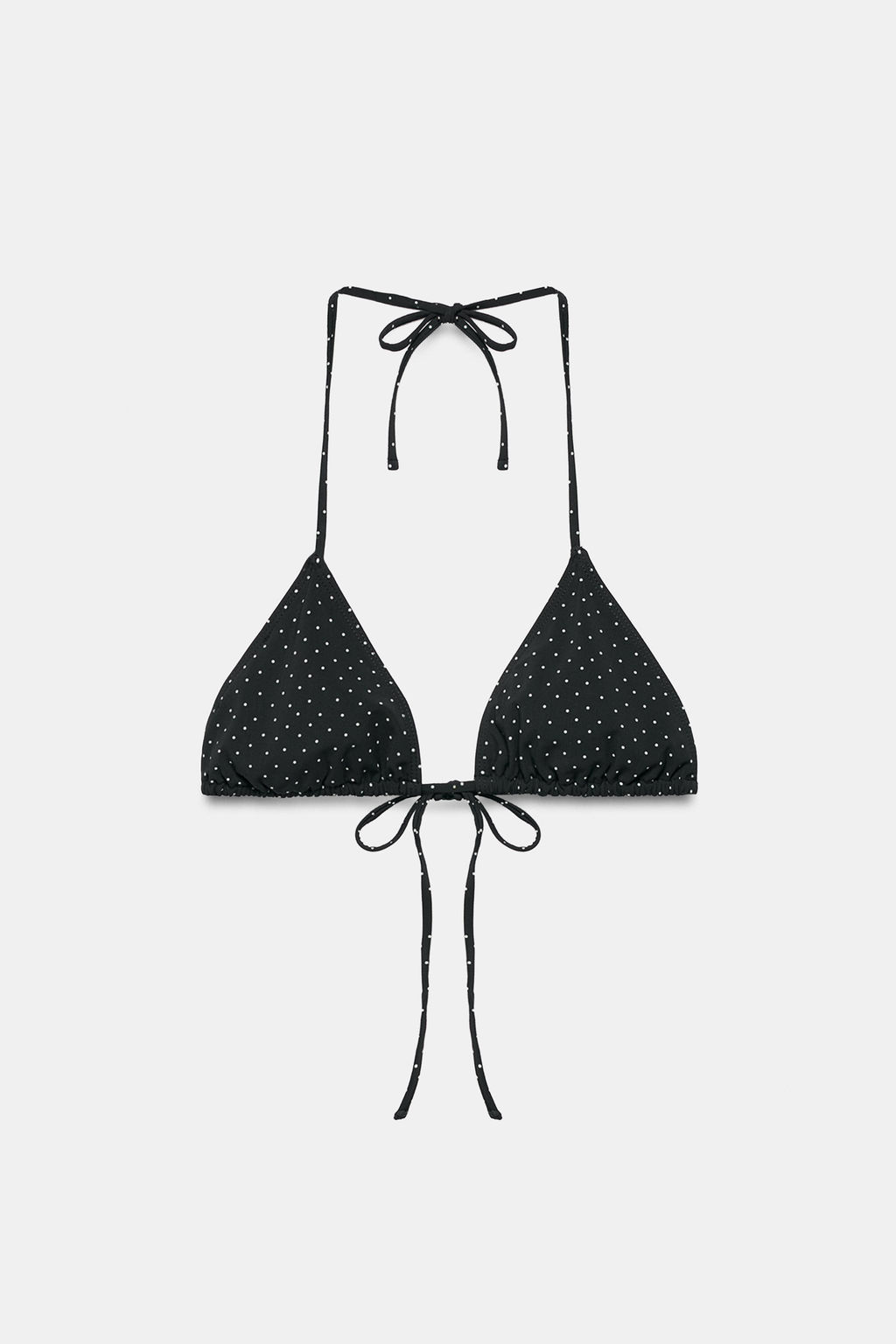 TOP BIKINI CORTINILLA ESTAMPADO TOPOS / Negro - Zara фото 10