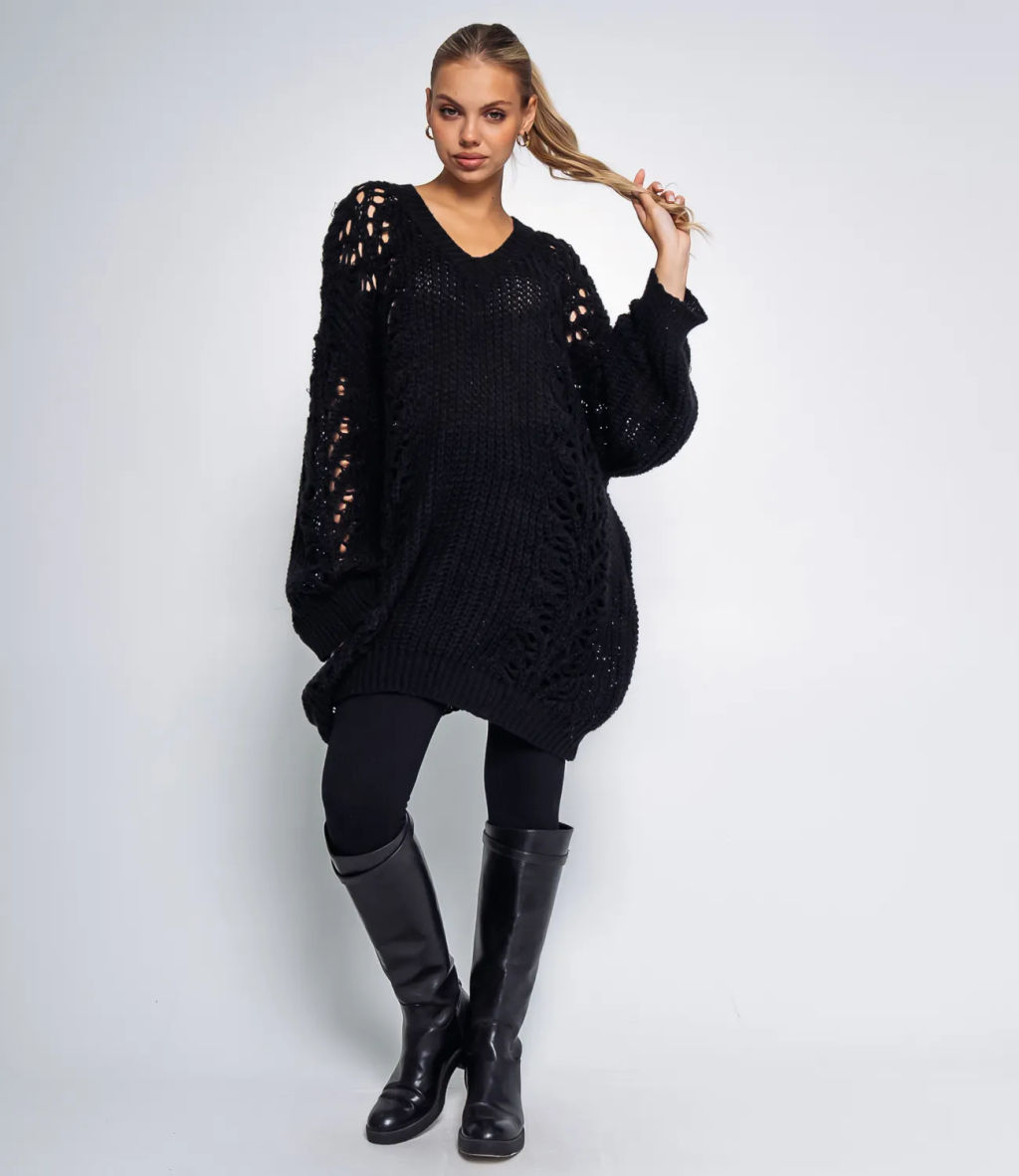 Пуловер #КТ8101 (6), чёрный