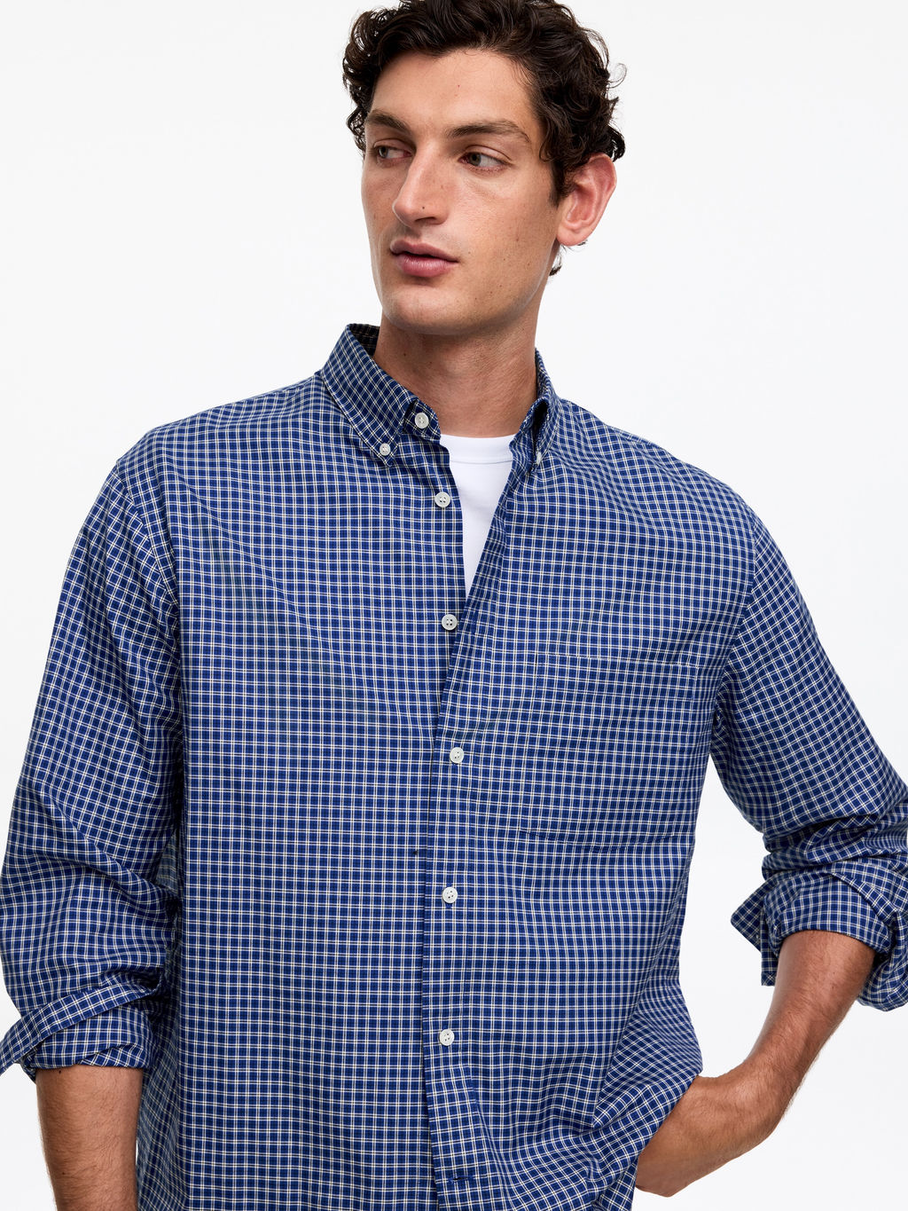 Camisa relajada de tejido microtexturizado - H&m фото 4