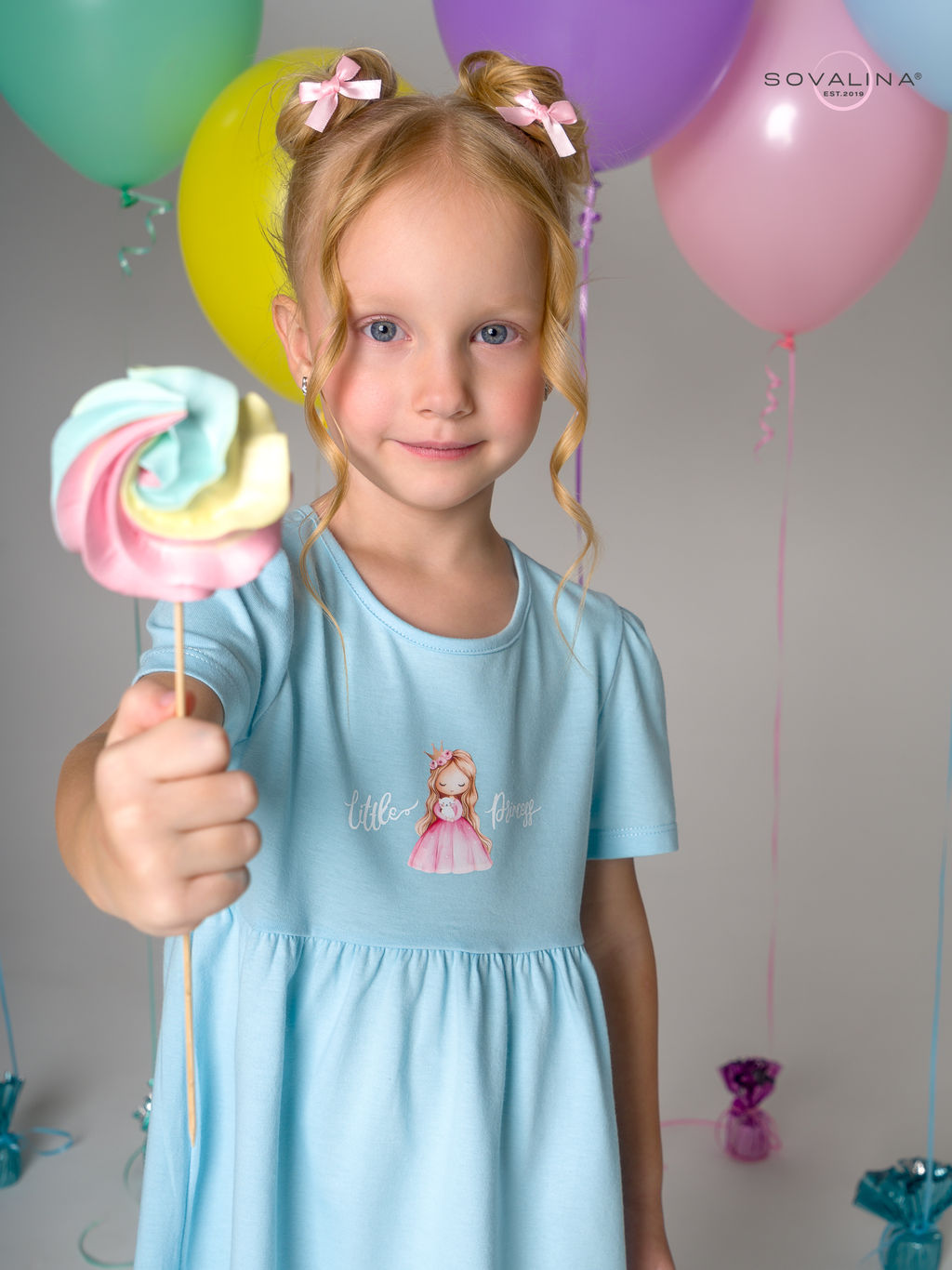 Платье Аленка к/р SG голубой Princess Р - Sovalina фото 8
