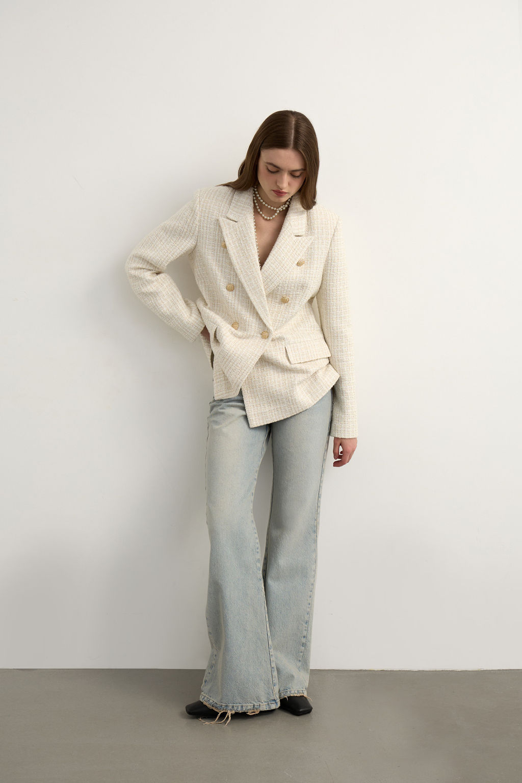 Жакет из твида двубортный - Mollis фото 2