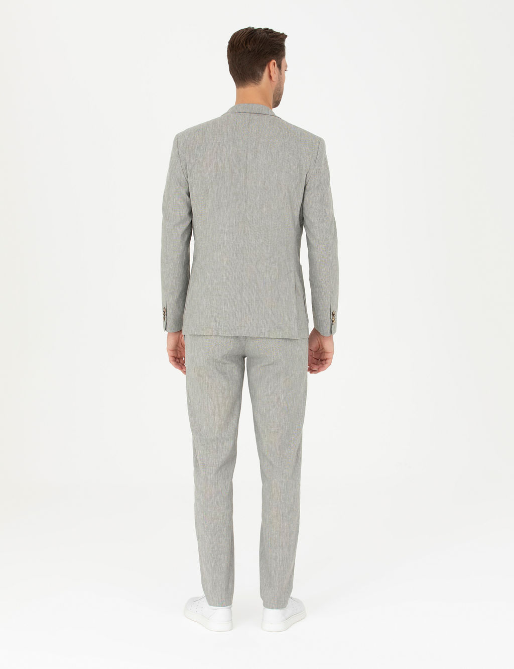 A__k Ye_il Ex. Slim Fit Keten Kar___ml_ Kuma_ Pantolon
