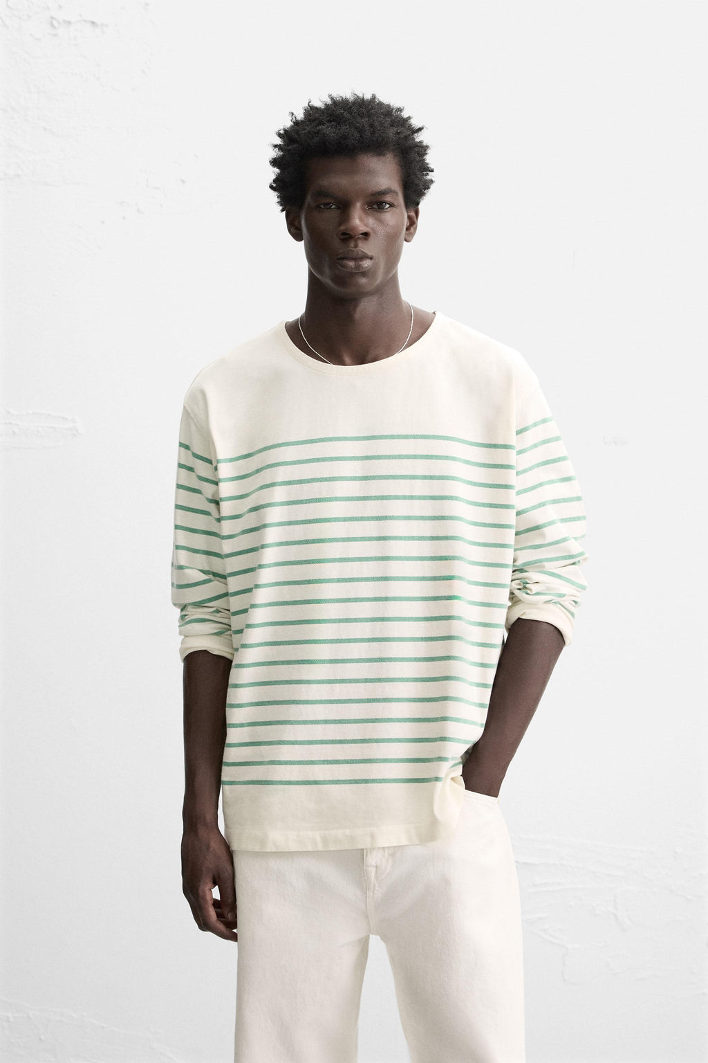 STRIPED JACQUARD T-SHIRT - Zara фото 2